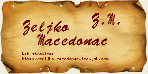 Željko Macedonac vizit kartica